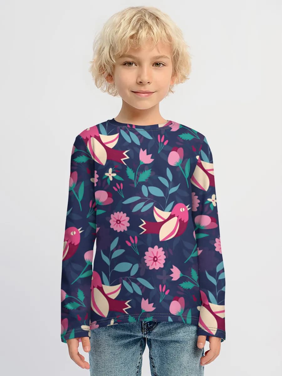 Boys' cotton long sleeve shirt