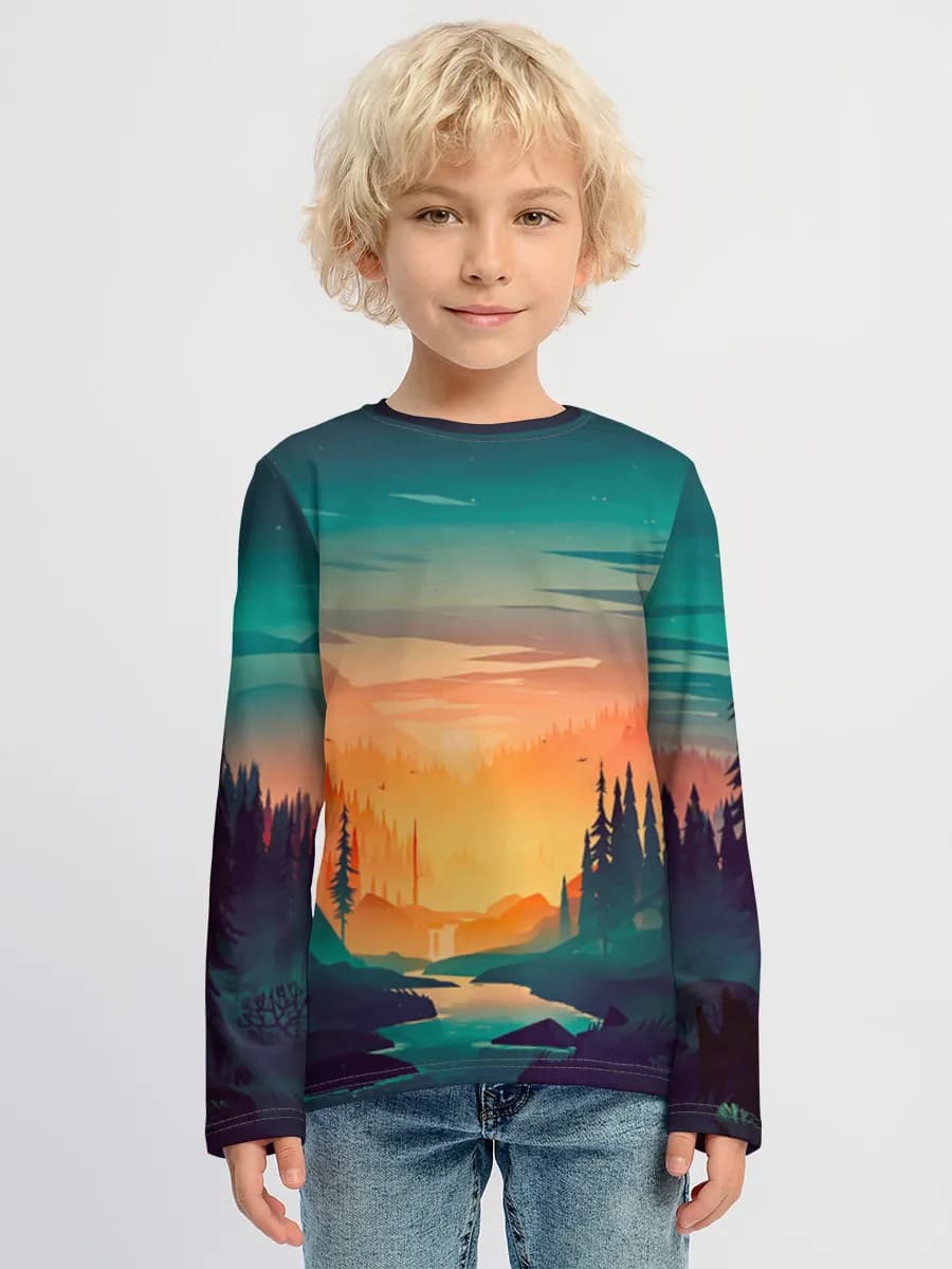 Boys' cotton long sleeve shirt