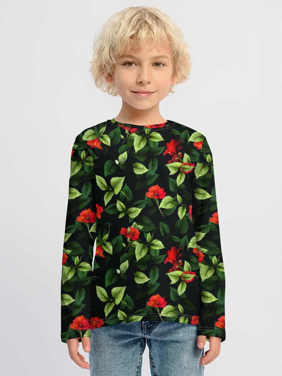 Baumwoll-Langarmshirt Jungen
