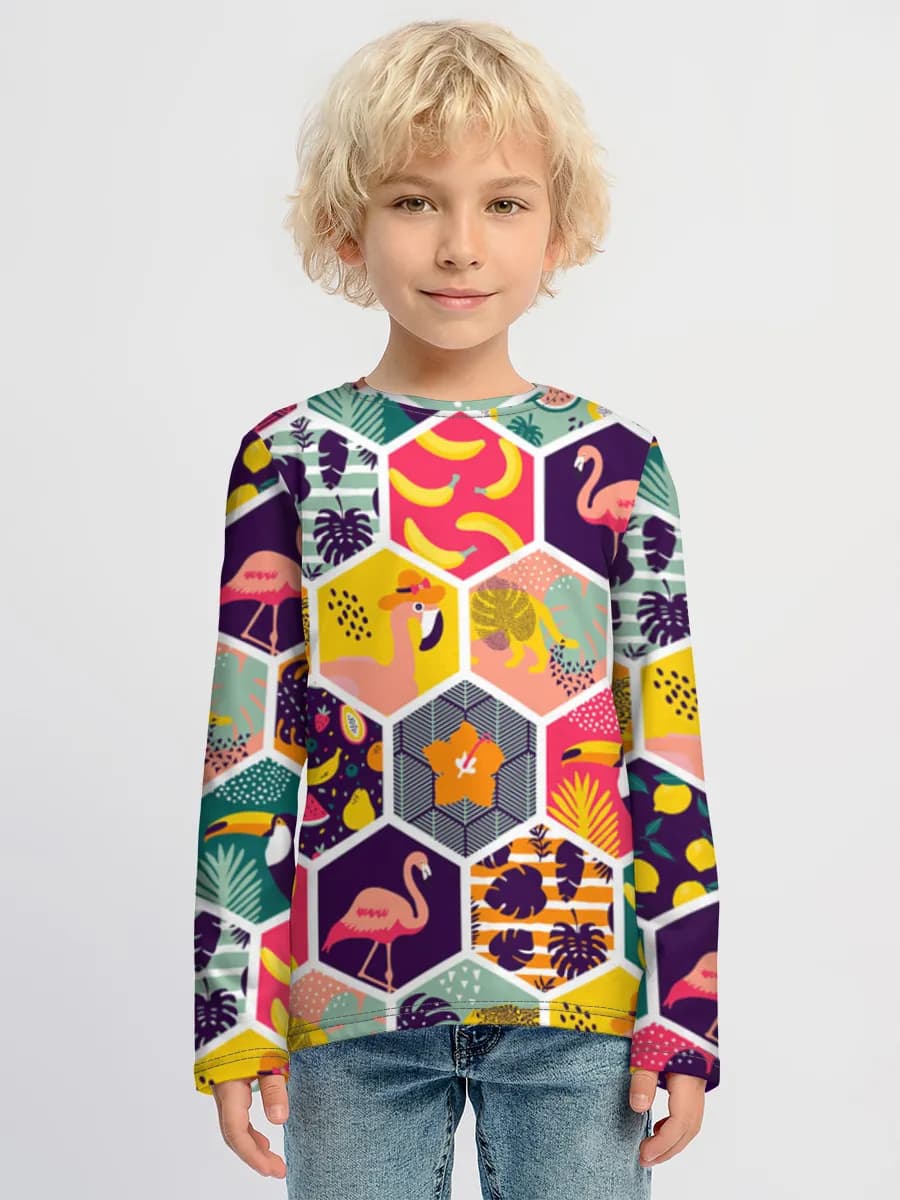 Boys' cotton long sleeve shirt