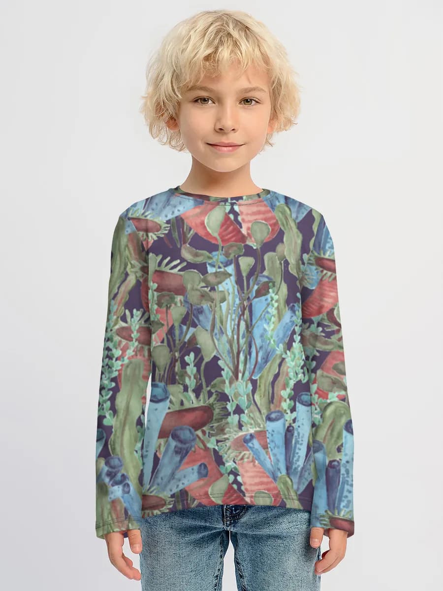 Boys' cotton long sleeve shirt