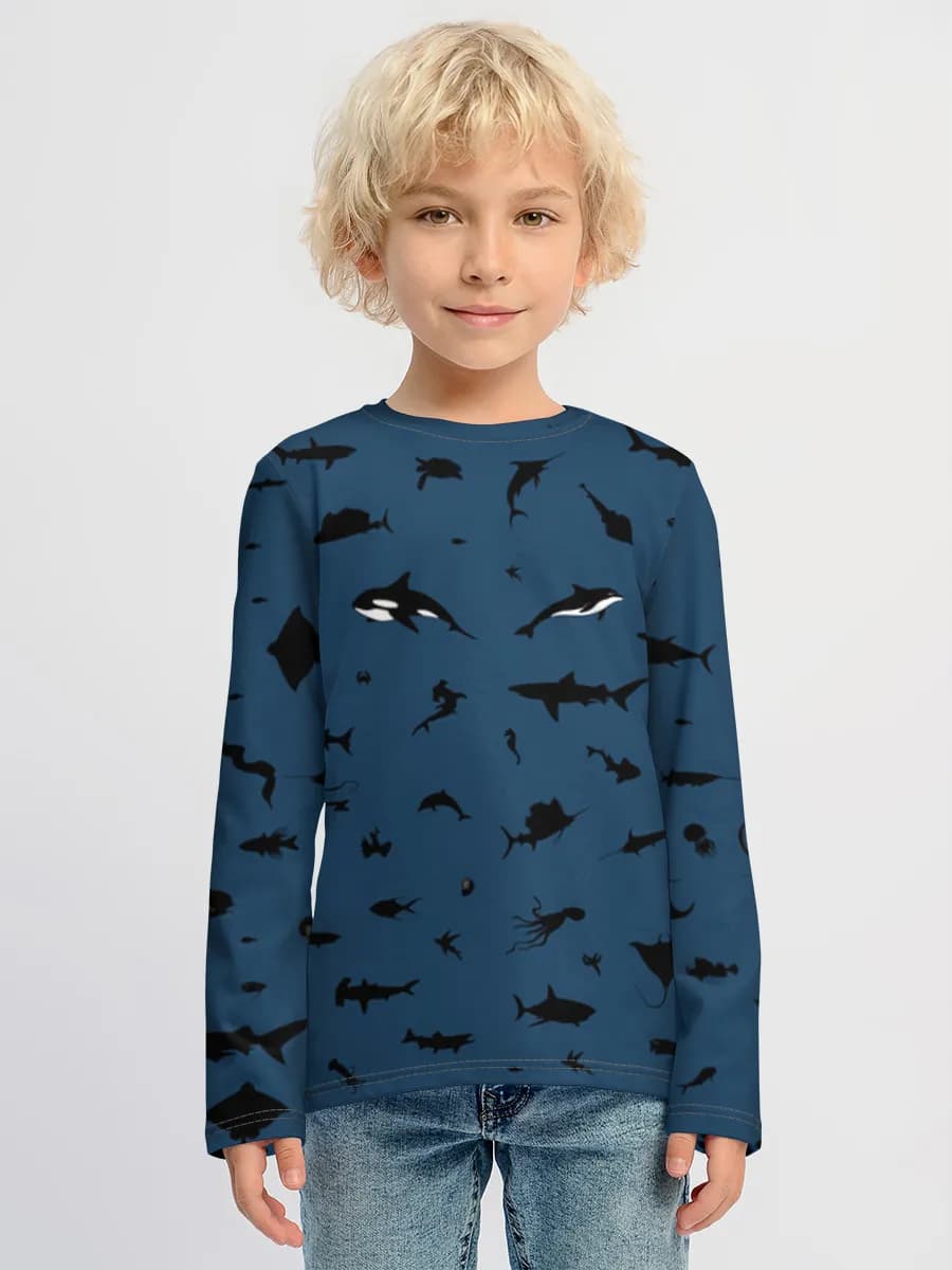 Baumwoll-Langarmshirt Jungen