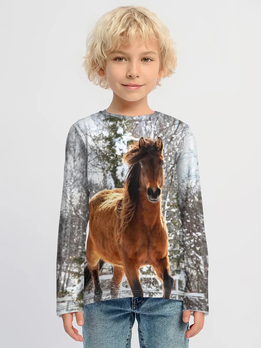 Baumwoll-Langarmshirt Jungen