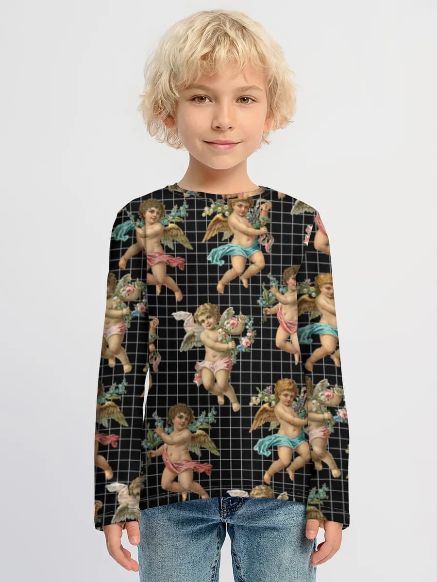 Baumwoll-Langarmshirt Jungen