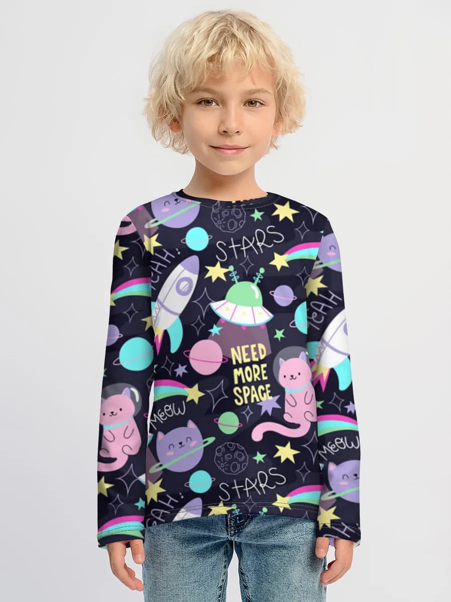 Baumwoll-Langarmshirt Jungen