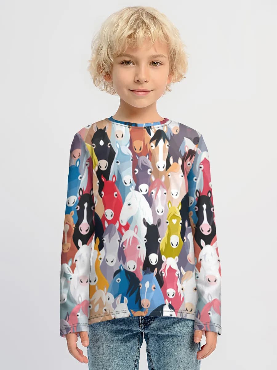 Boys' cotton long sleeve shirt