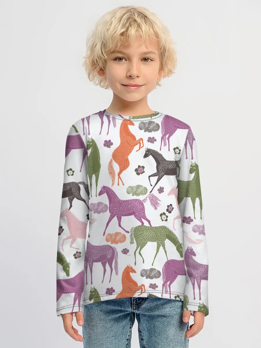 Baumwoll-Langarmshirt Jungen