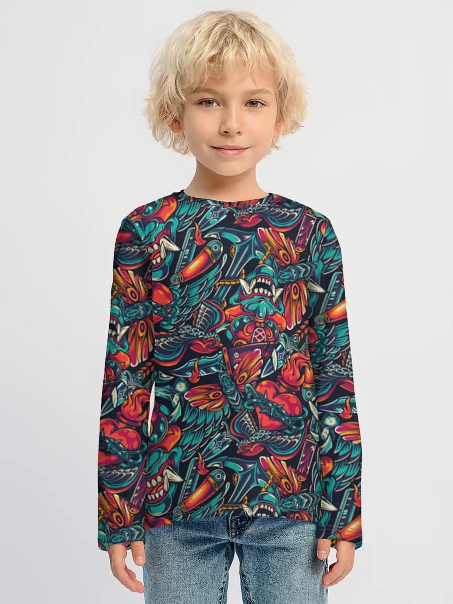 Baumwoll-Langarmshirt Jungen