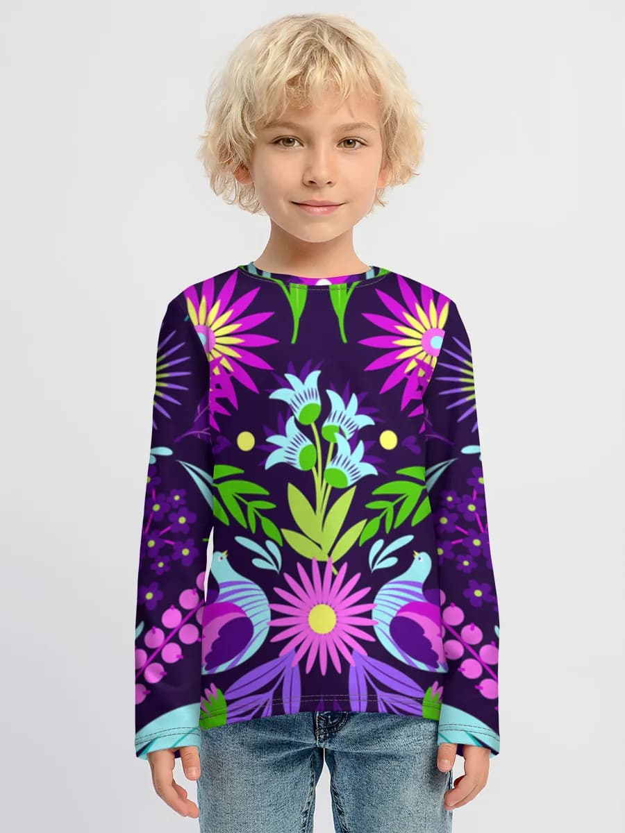 Baumwoll-Langarmshirt Jungen
