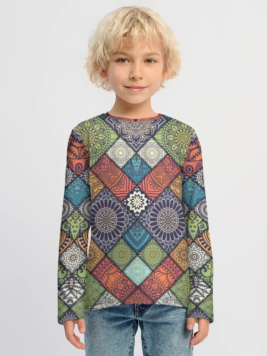 Baumwoll-Langarmshirt Jungen