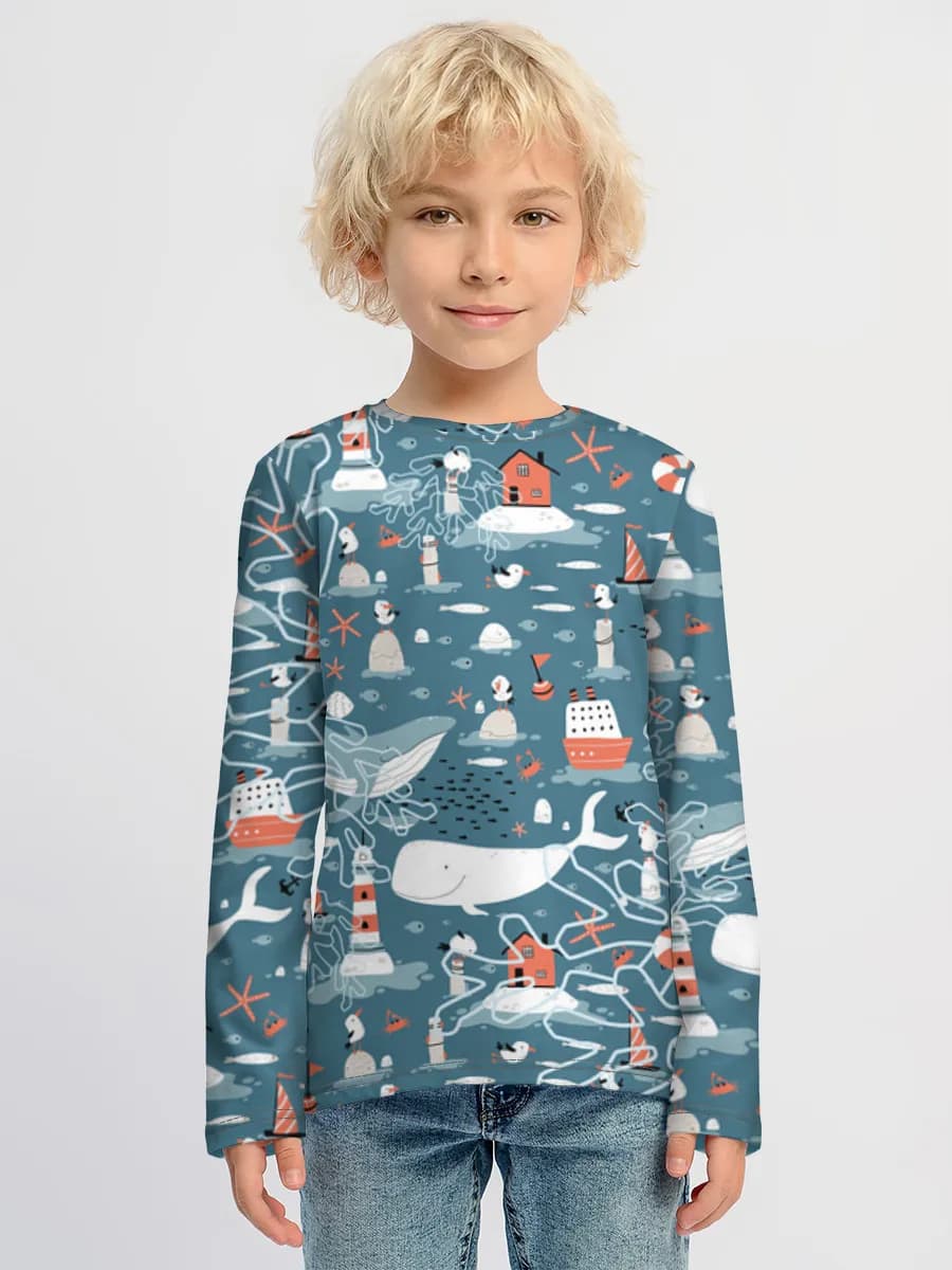 Boys' cotton long sleeve shirt
