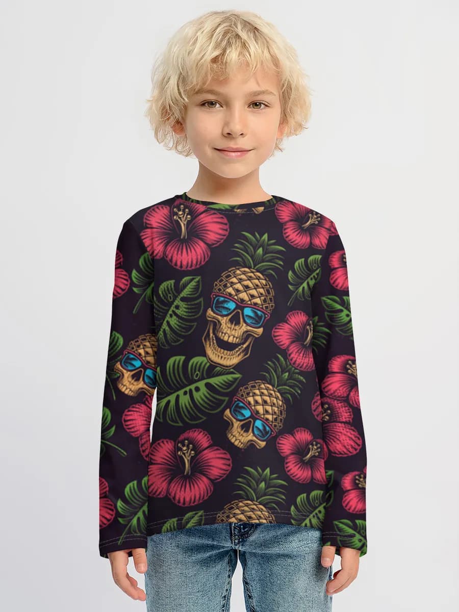 Baumwoll-Langarmshirt Jungen