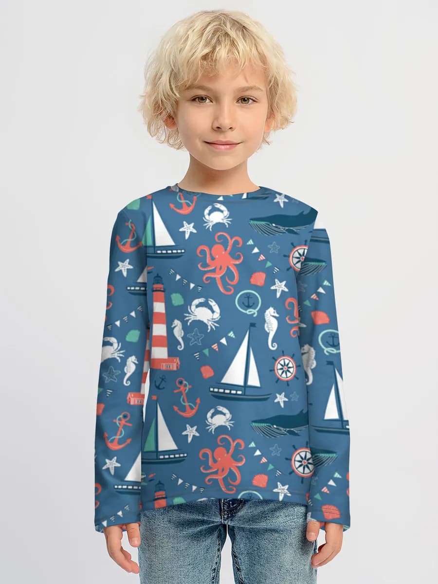 Boys' cotton long sleeve shirt