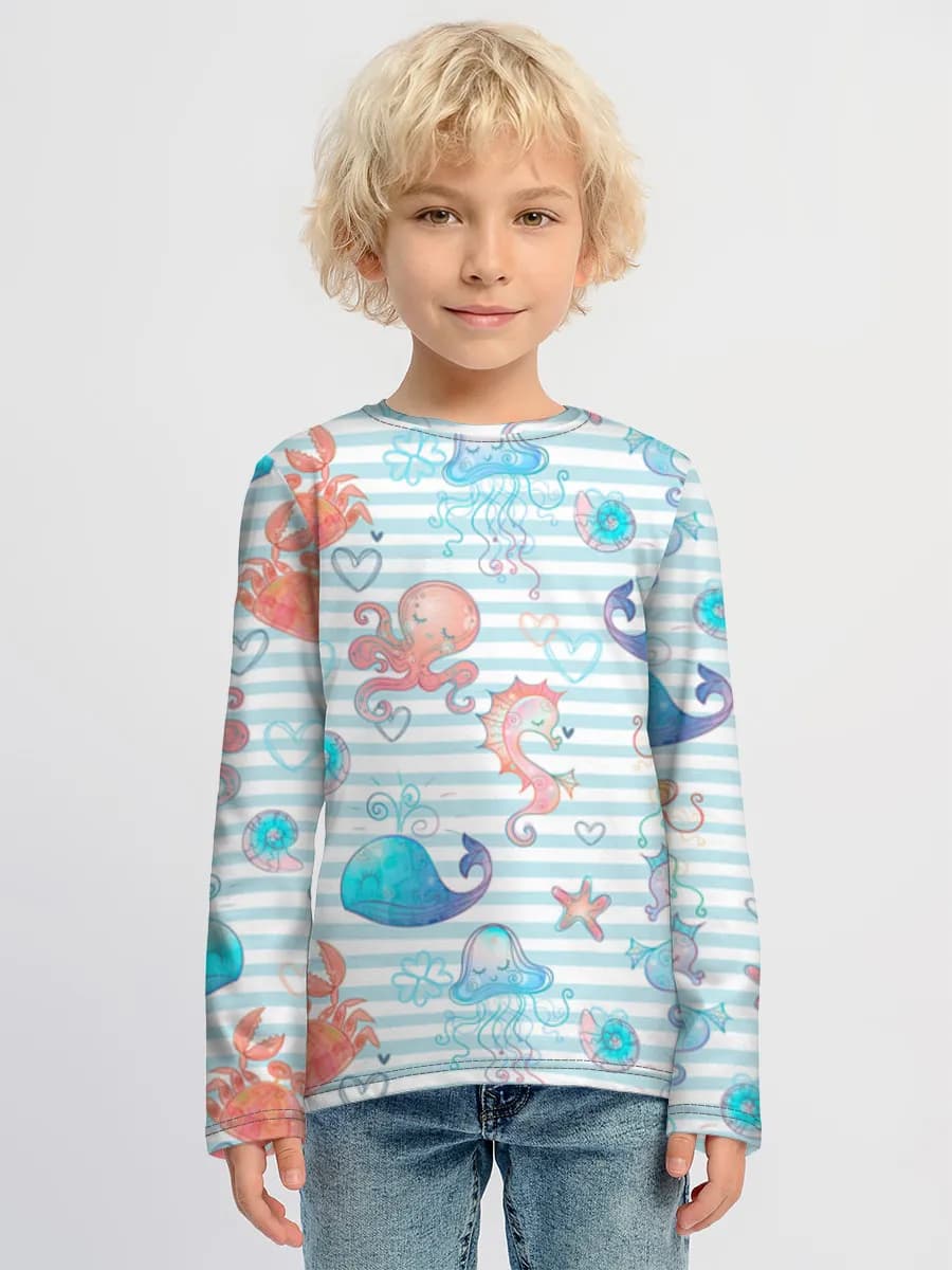 Baumwoll-Langarmshirt Jungen
