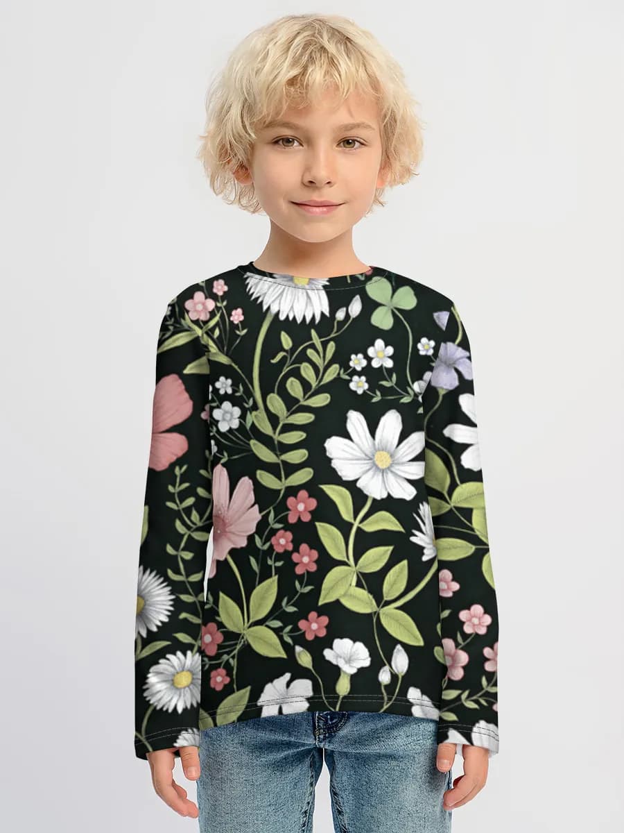 Baumwoll-Langarmshirt Jungen