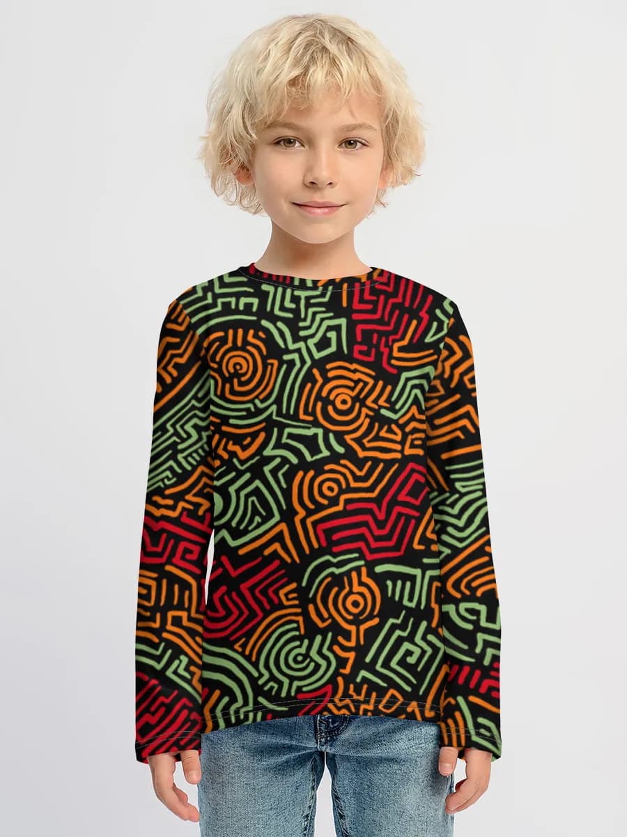 Boys' cotton long sleeve shirt