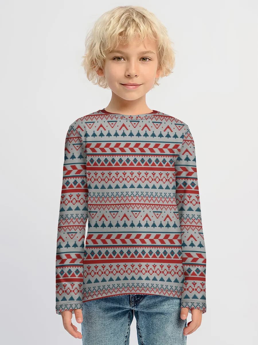 Boys' cotton long sleeve shirt