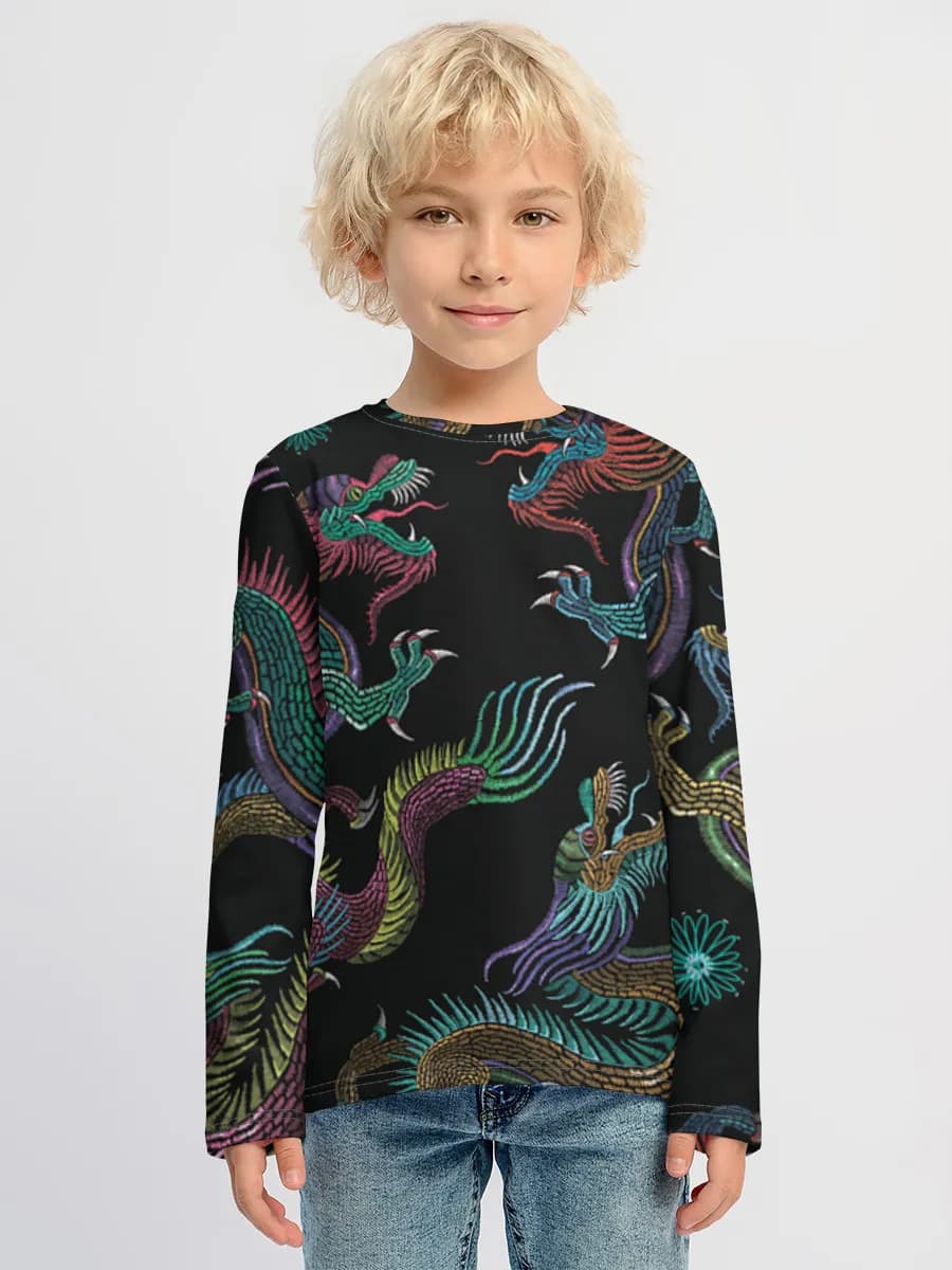 Baumwoll-Langarmshirt Jungen