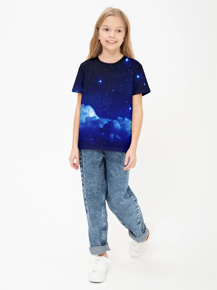 Basic Baumwoll-T-Shirt Mädchen