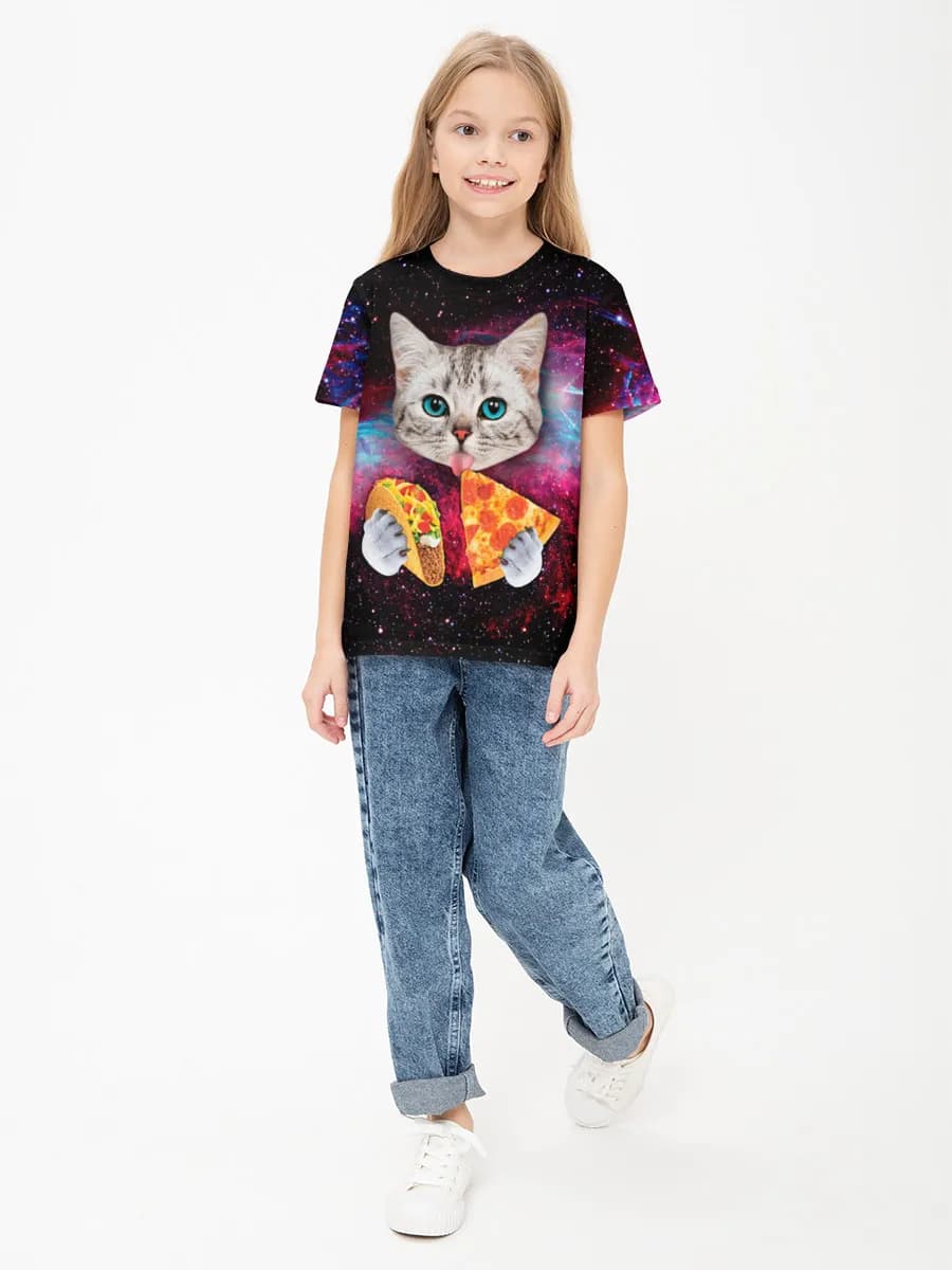 Girls' basic cotton T-shirt