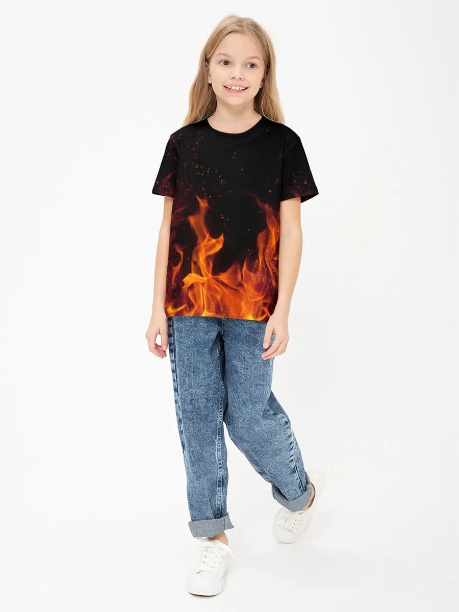 Girls' basic cotton T-shirt