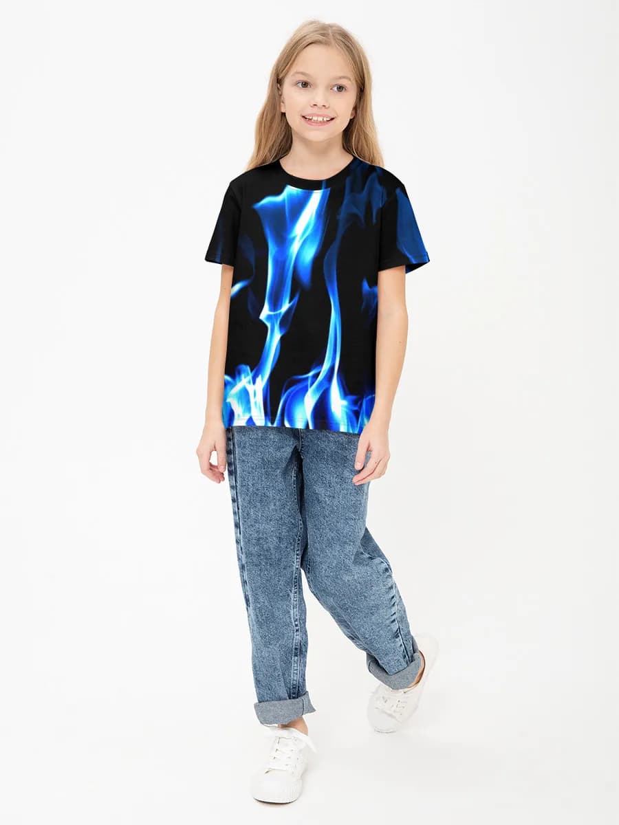 Girls' basic cotton T-shirt