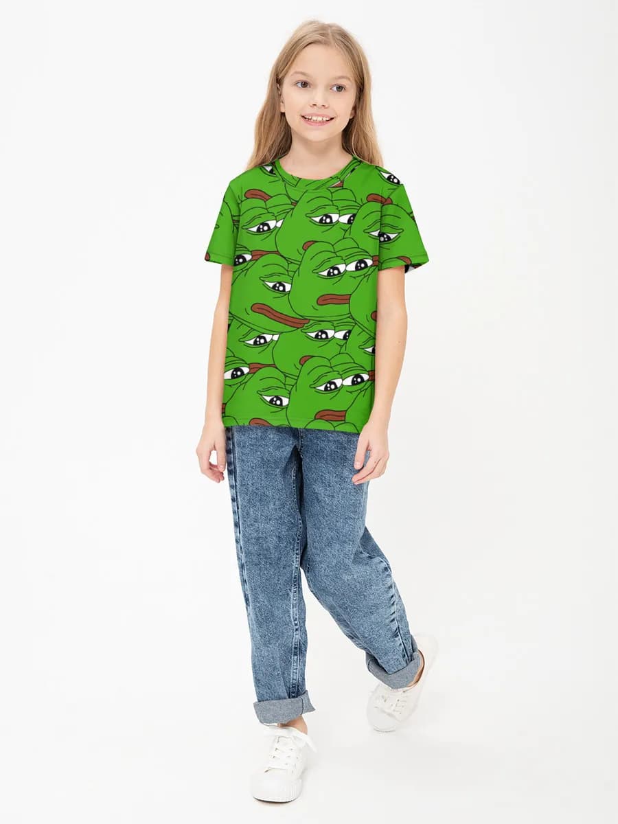 Girls' basic cotton T-shirt