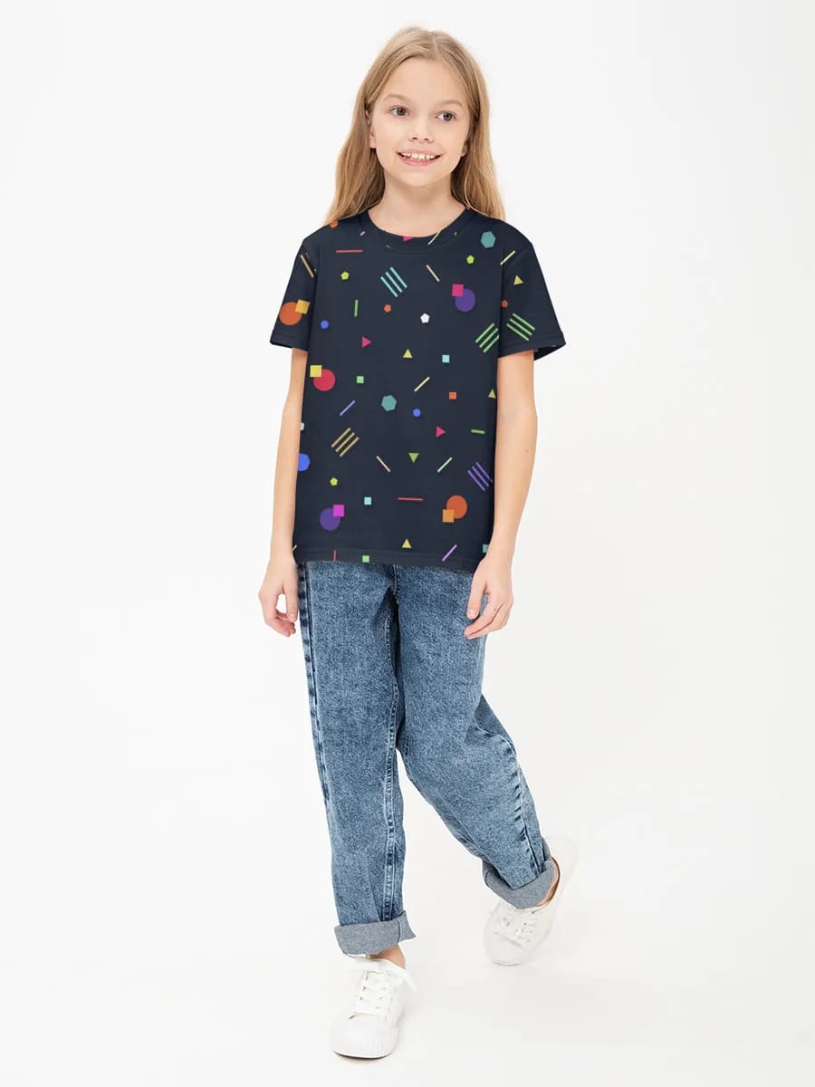 Girls' basic cotton T-shirt