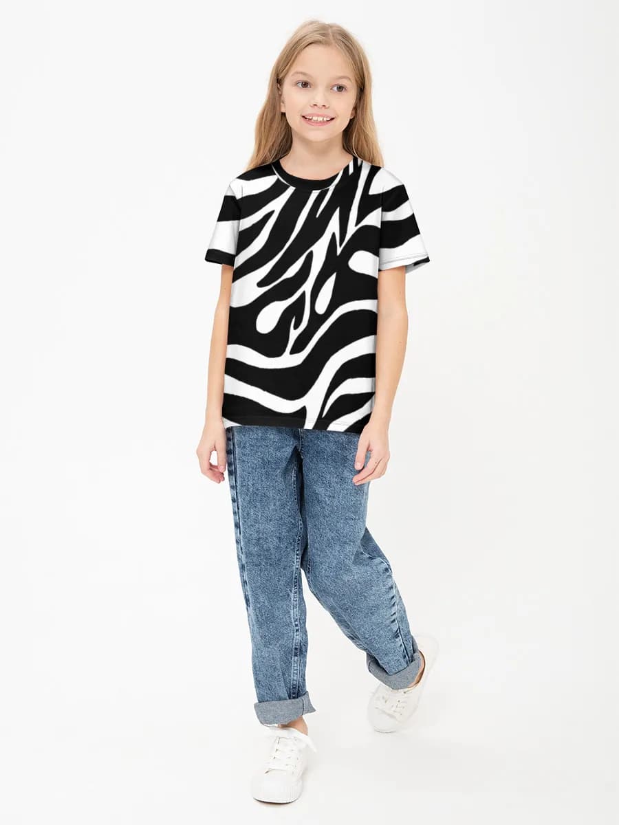 Girls' basic cotton T-shirt