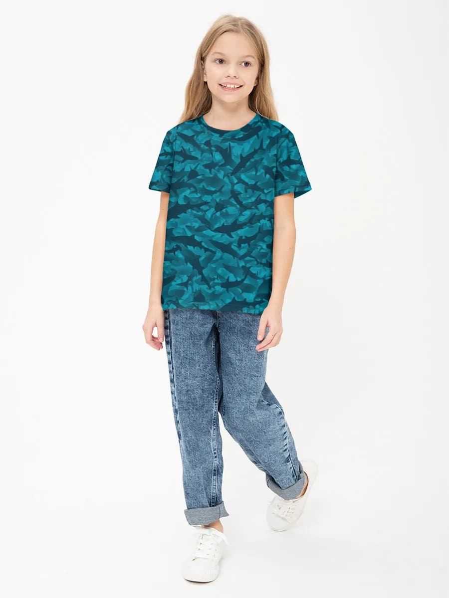Girls' basic cotton T-shirt