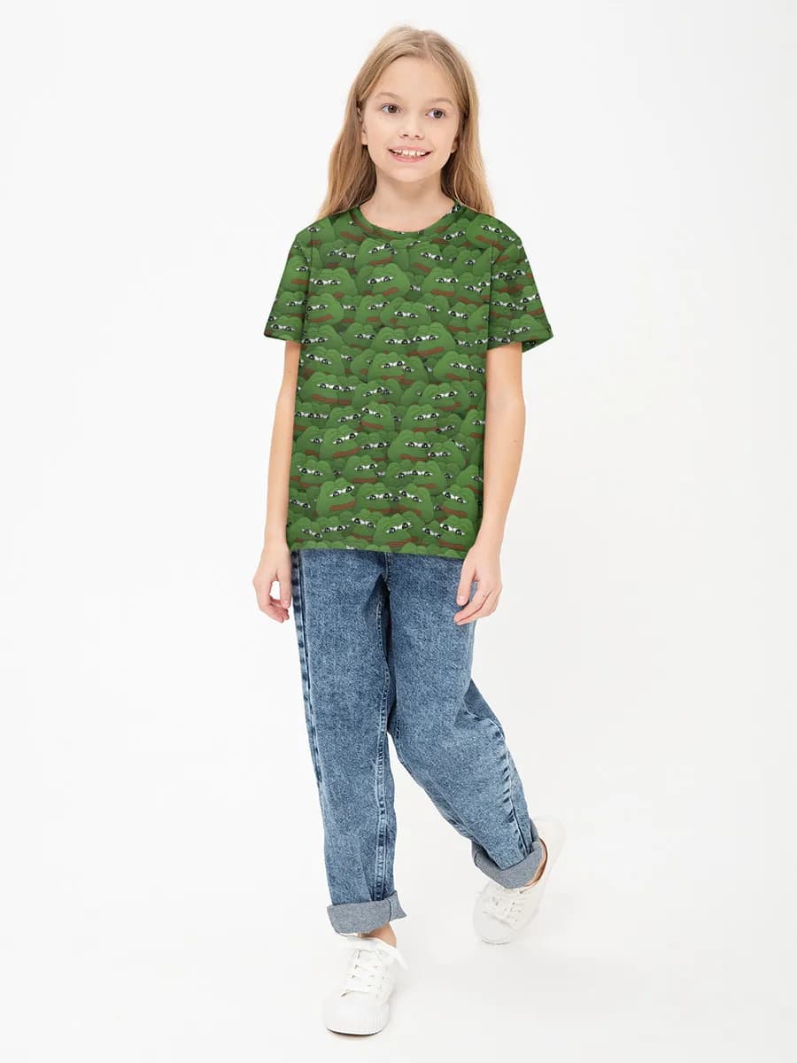 Girls' basic cotton T-shirt