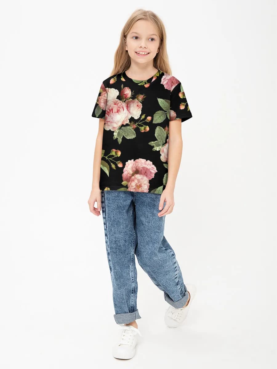 Basic Baumwoll-T-Shirt Mädchen