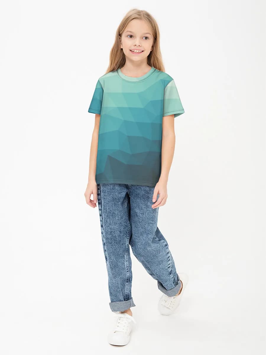 Girls' basic cotton T-shirt