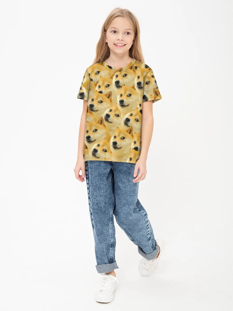Girls' basic cotton T-shirt