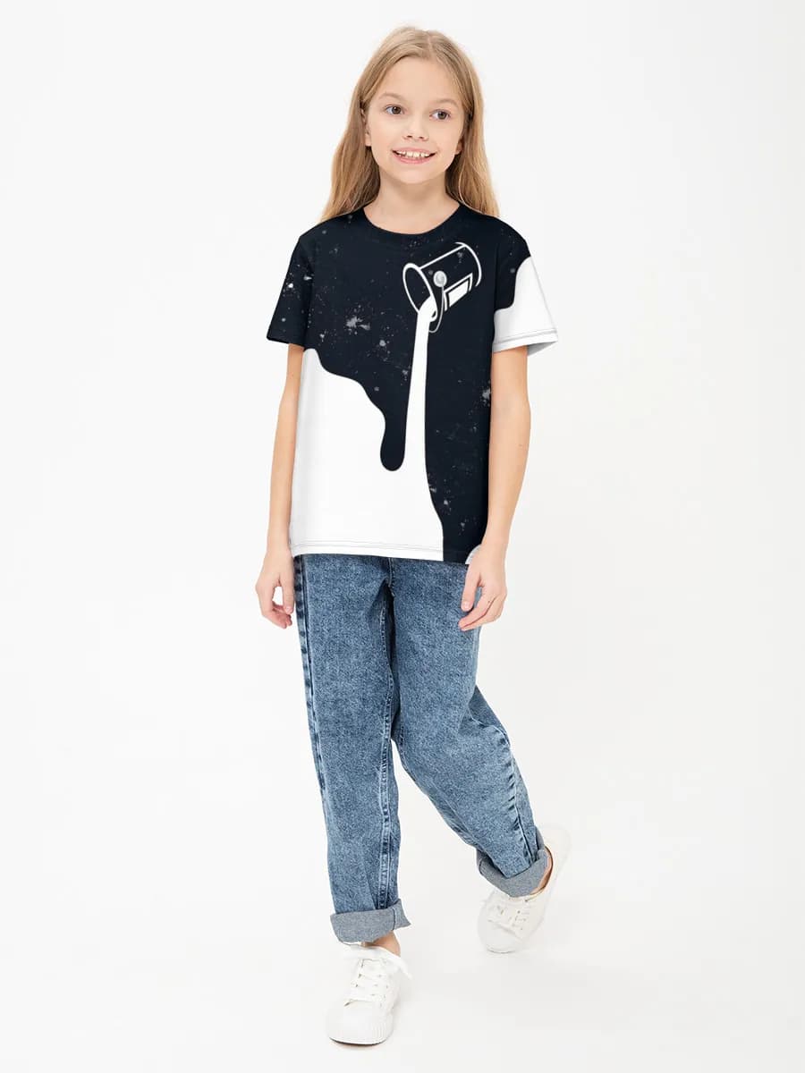 Girls' basic cotton T-shirt