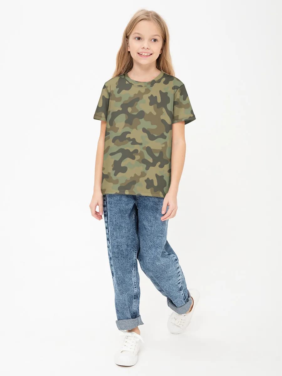 Girls' basic cotton T-shirt