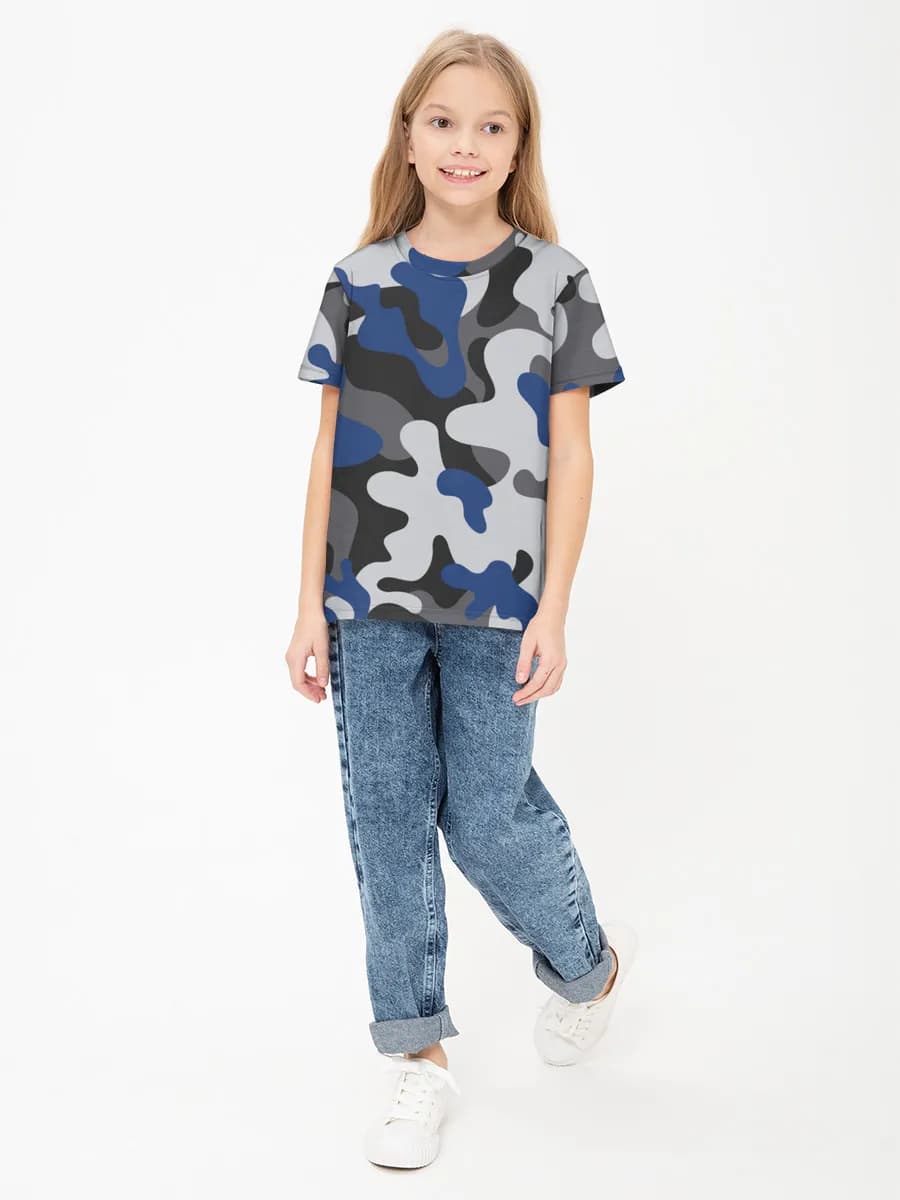 Girls' basic cotton T-shirt