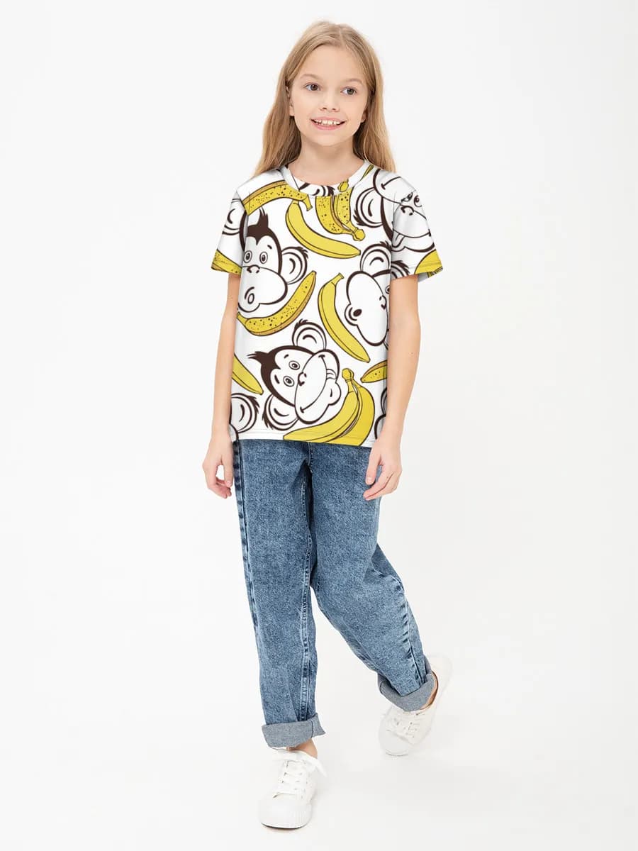 Girls' basic cotton T-shirt