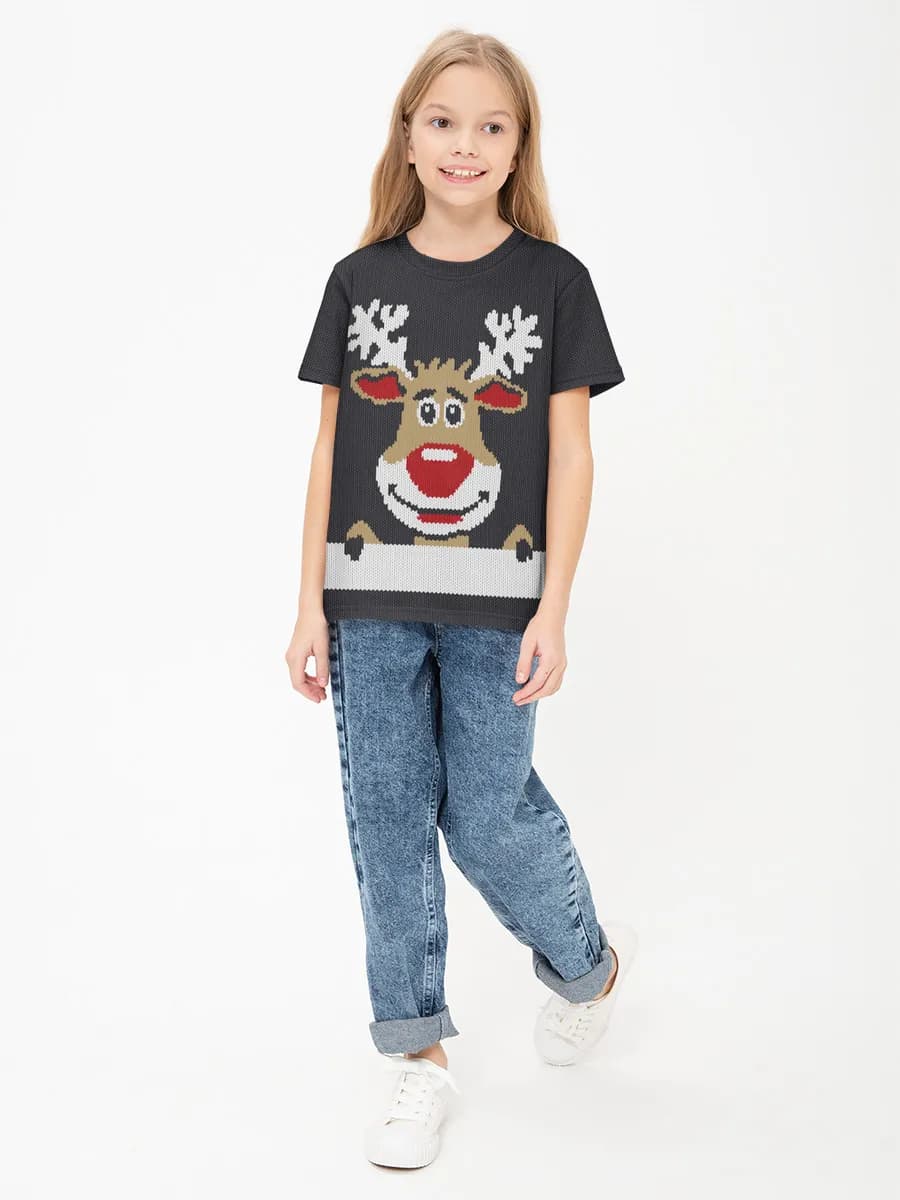 Girls' basic cotton T-shirt