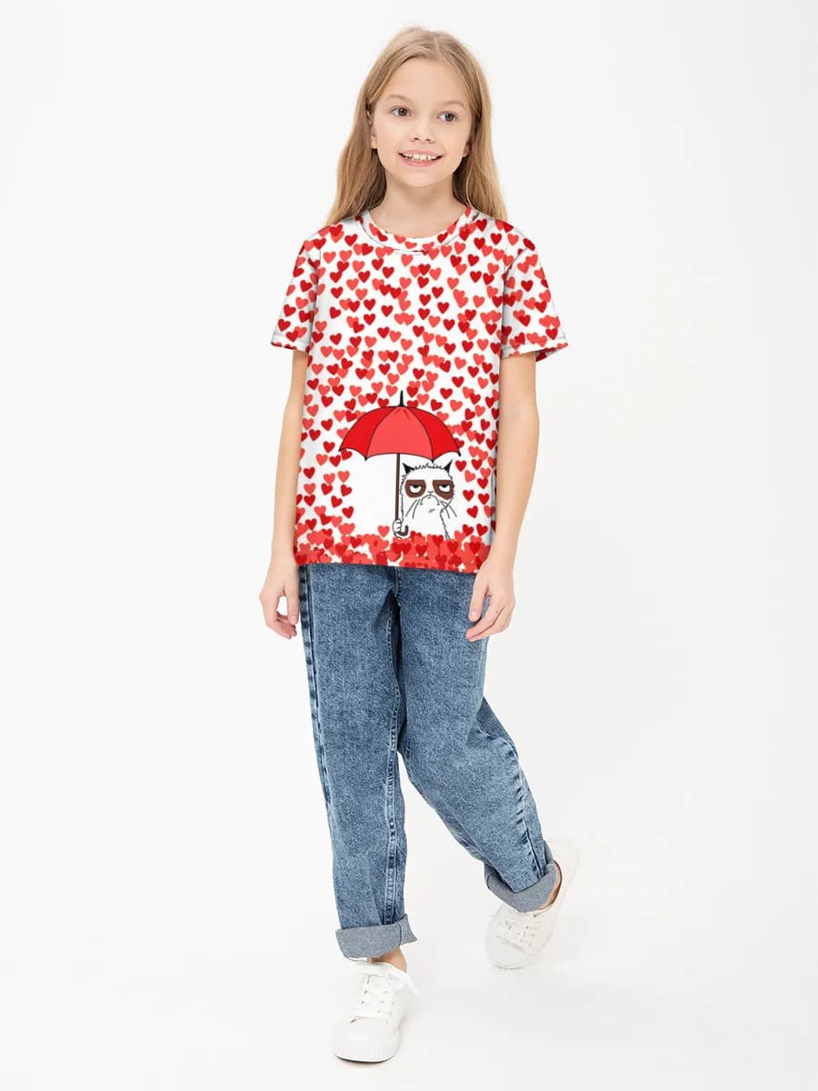 Girls' basic cotton T-shirt