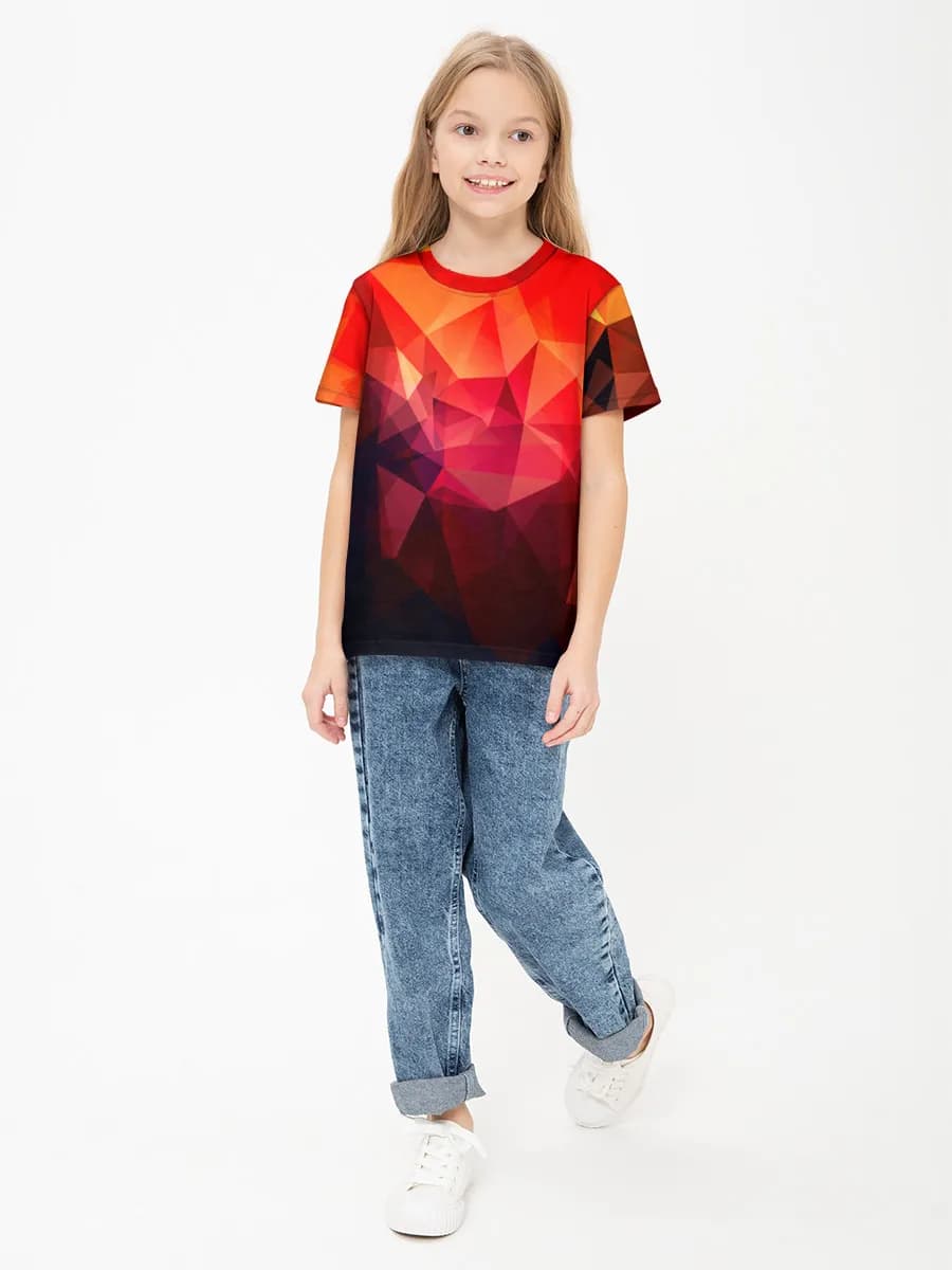 Girls' basic cotton T-shirt
