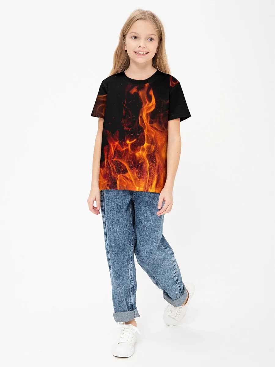 Girls' basic cotton T-shirt