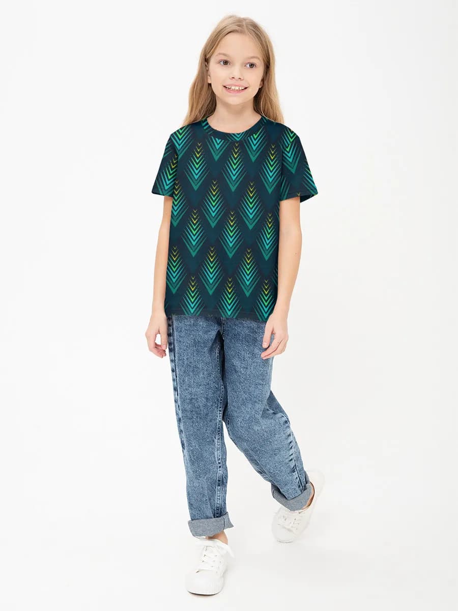Girls' basic cotton T-shirt