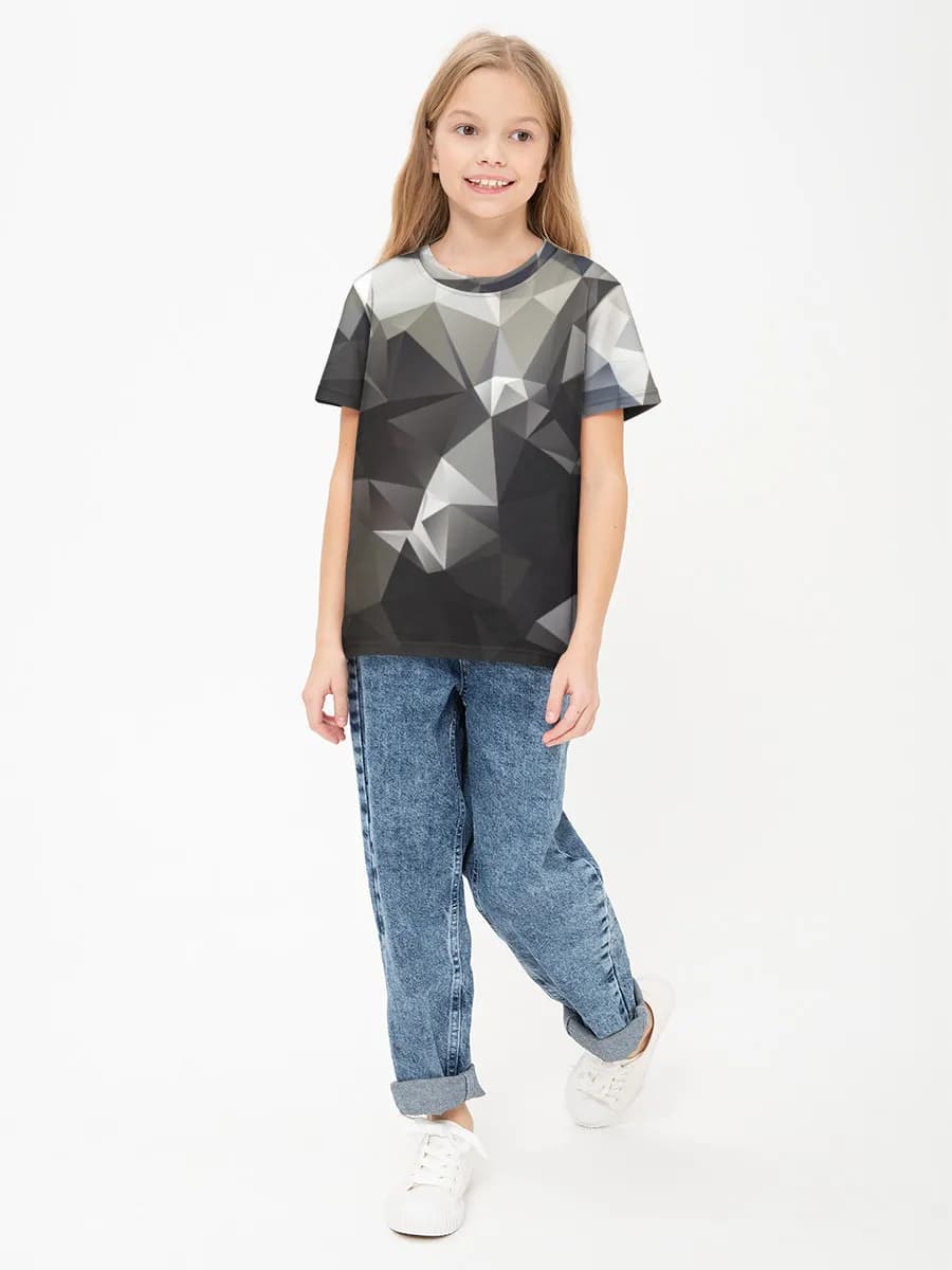 Girls' basic cotton T-shirt