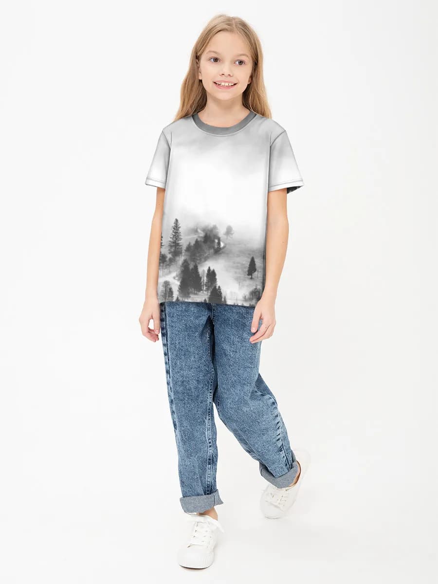 Girls' basic cotton T-shirt