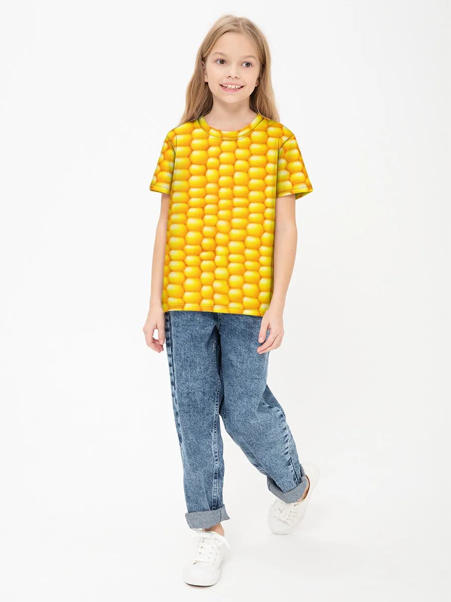 Girls' basic cotton T-shirt