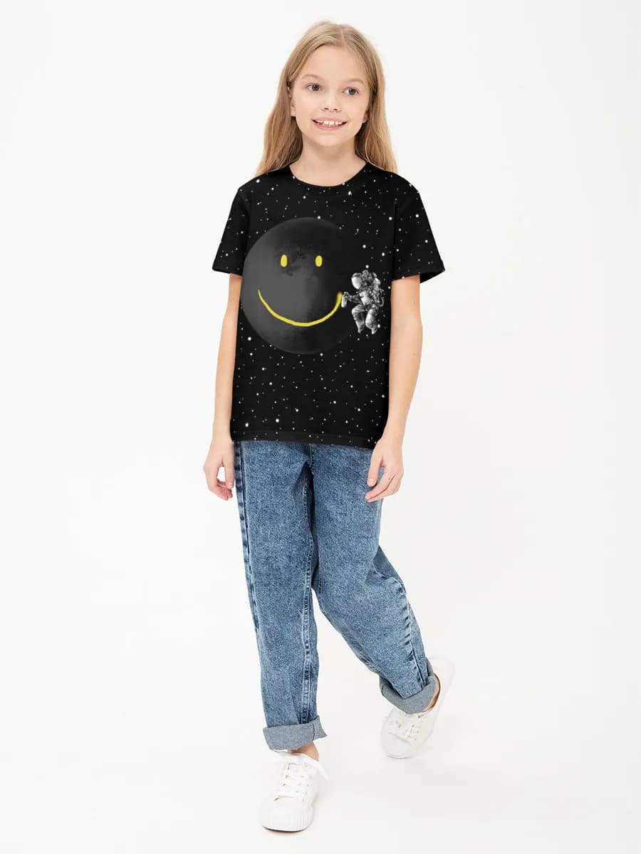 Girls' basic cotton T-shirt