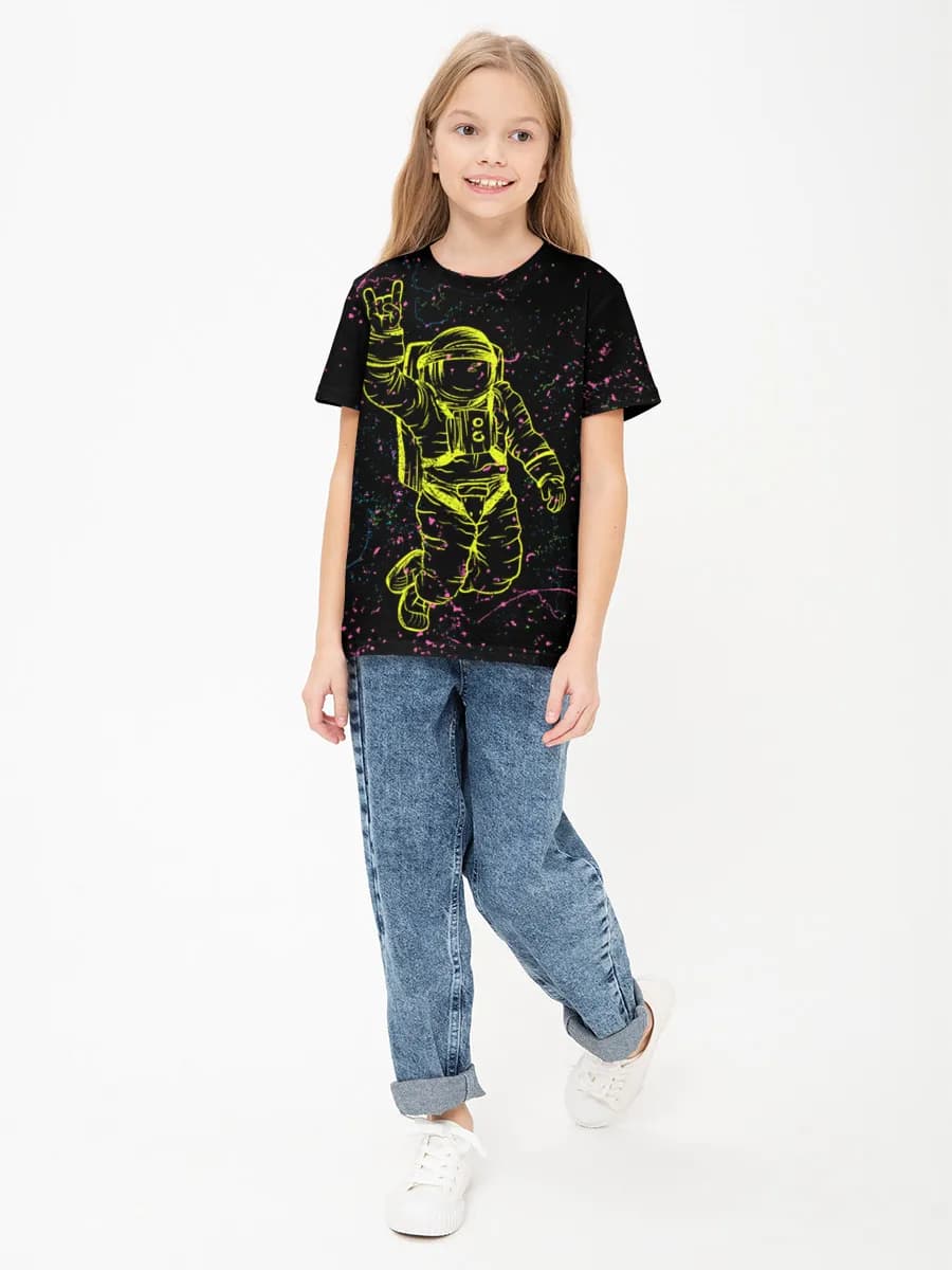 Girls' basic cotton T-shirt