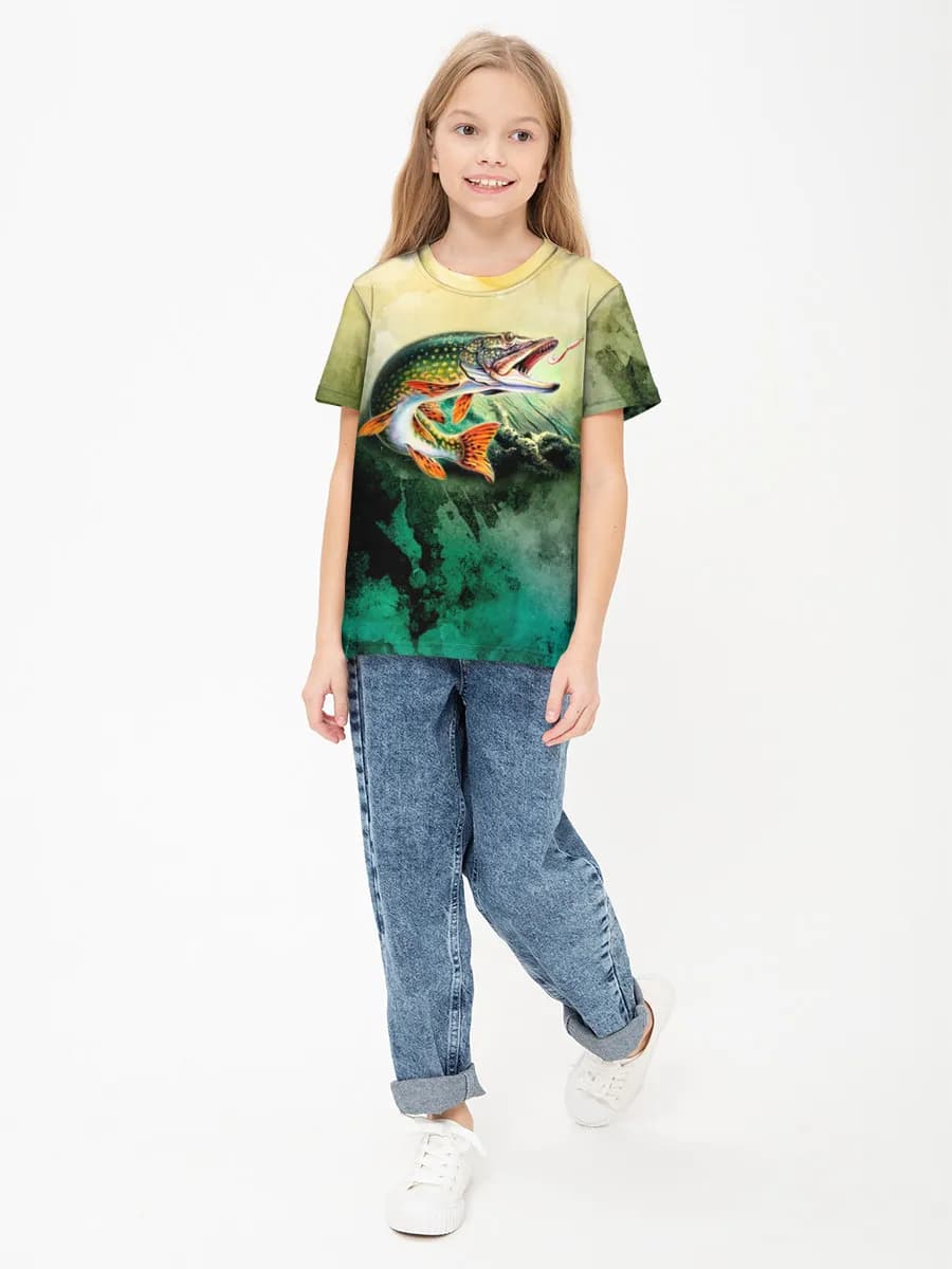 Girls' basic cotton T-shirt