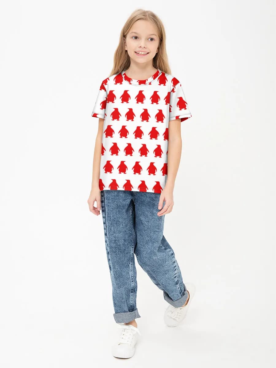 Girls' basic cotton T-shirt